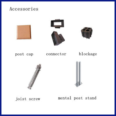 装飾的な WPC 木とプラスチックの複合フェンスとレール
