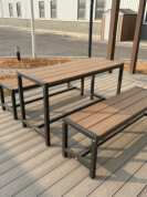 売れ筋の WPC ガーデンファニチャー - 一致するベンチ付きの商用屋外テーブル