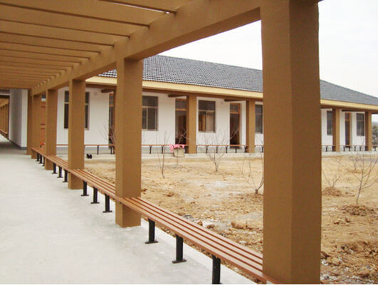 屋外公園屋外公共庭園パティオ WPC 木製スラット背もたれのない座席ベンチ