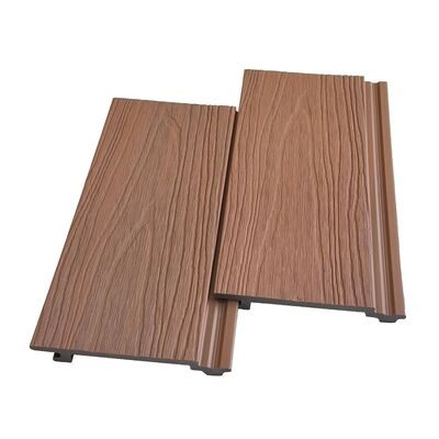 現代の WPC 幅木/エッジバンディング屋外複合 WPC 壁クラッドカバー用木材プラスチック複合材料
