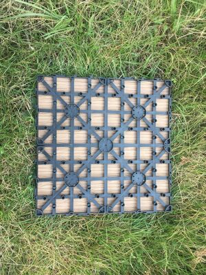 DIY WPC デッキタイル 30*30 センチメートル天然木目屋外床用ホームパティオ