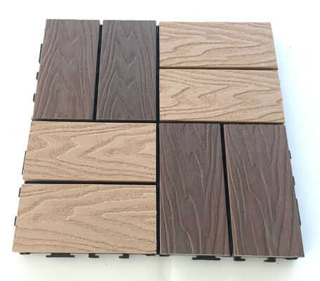 DIY WPC デッキタイル 30*30 センチメートル天然木目屋外床用ホームパティオ