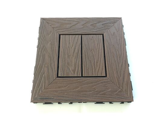 DIY WPC デッキタイル 30*30 センチメートル天然木目屋外床用ホームパティオ