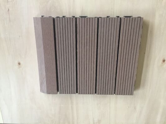30 × 30 センチメートル連動 WPC デッキタイル DIY パティオ床材家庭用屋外スペース