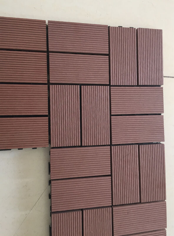 30 × 30 センチメートル連動 WPC デッキタイル DIY パティオ床材家庭用屋外スペース